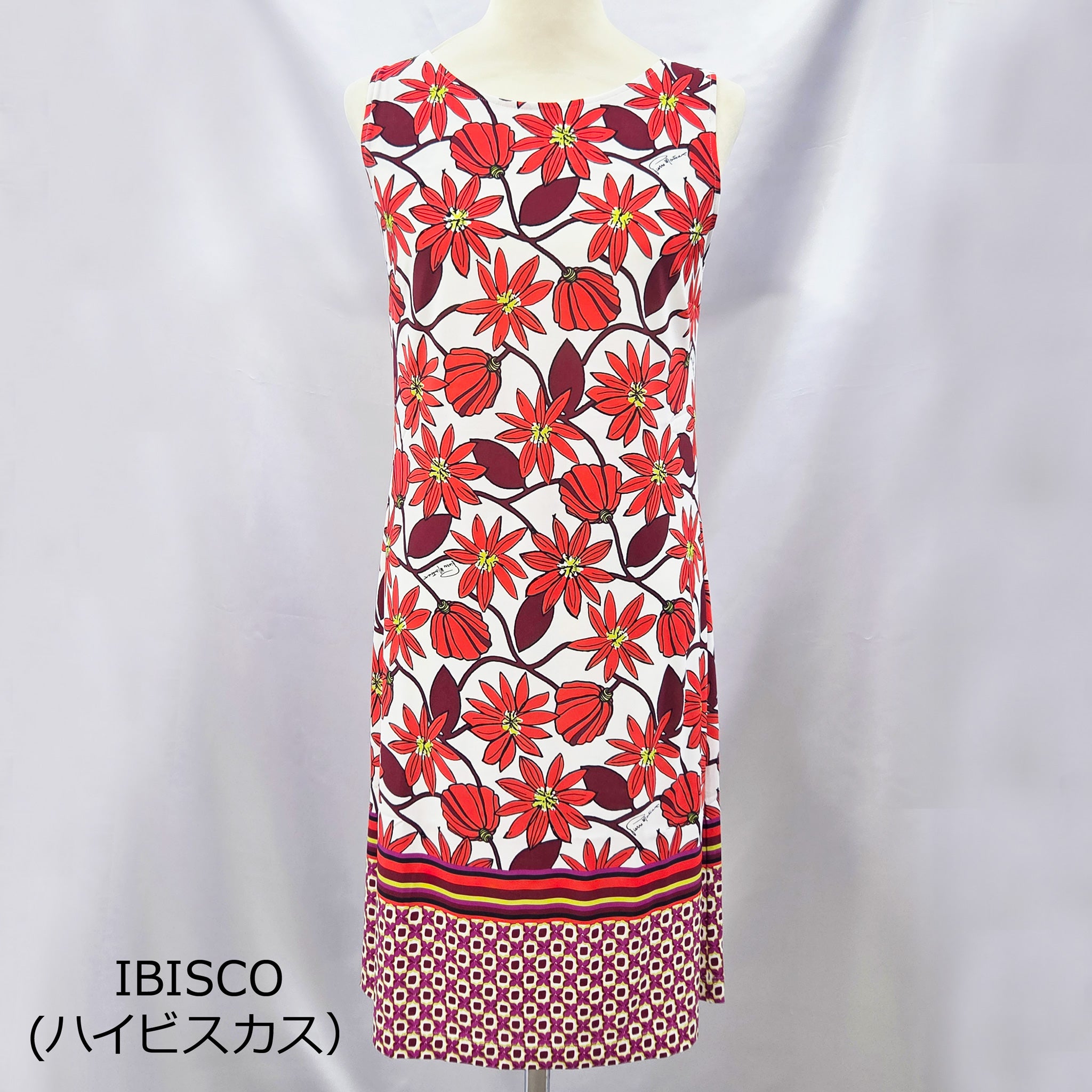 【フロレアーレ】フラワー×ジオメトリック柄ワンピース