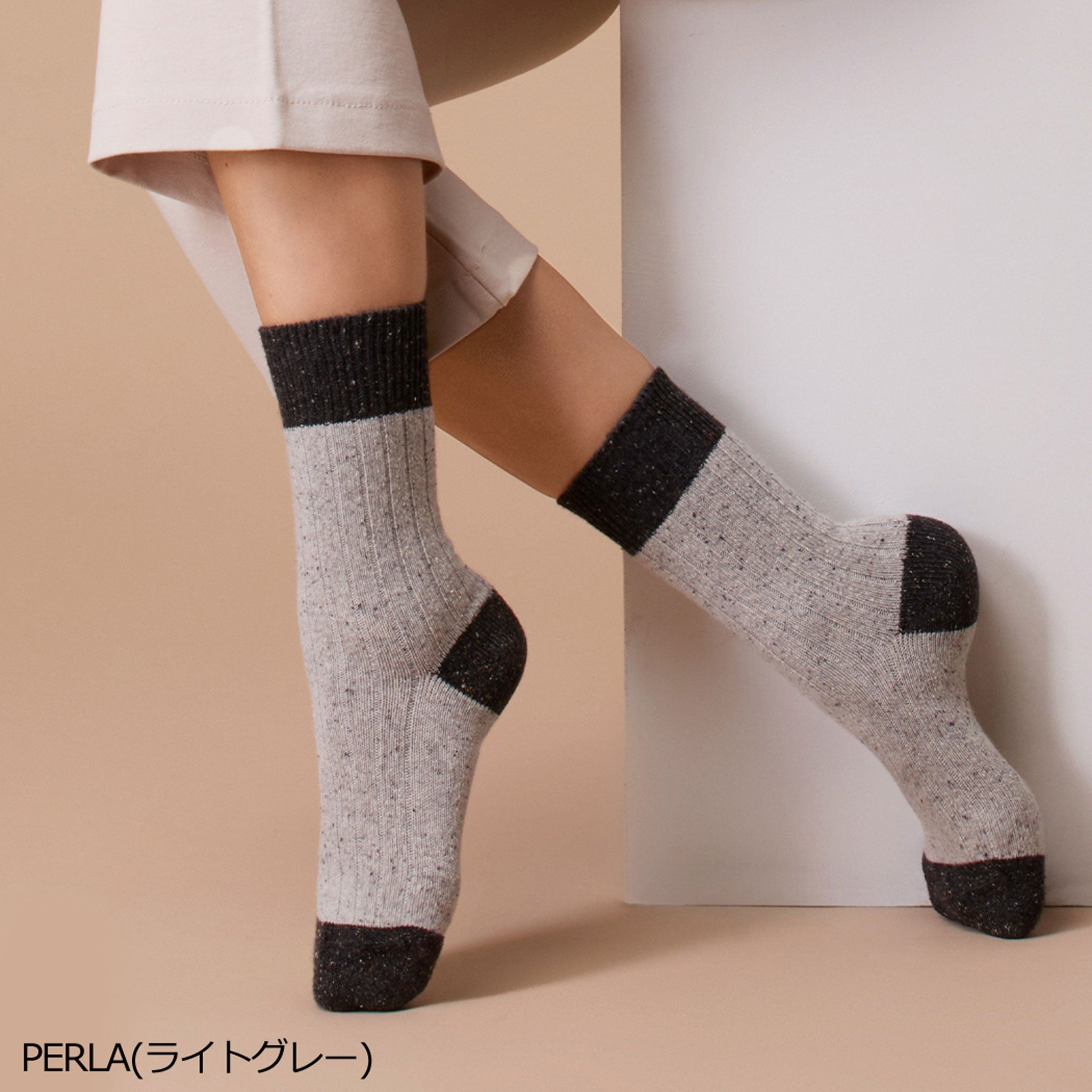 【クレリア】メリノウール・シルク混ソックス