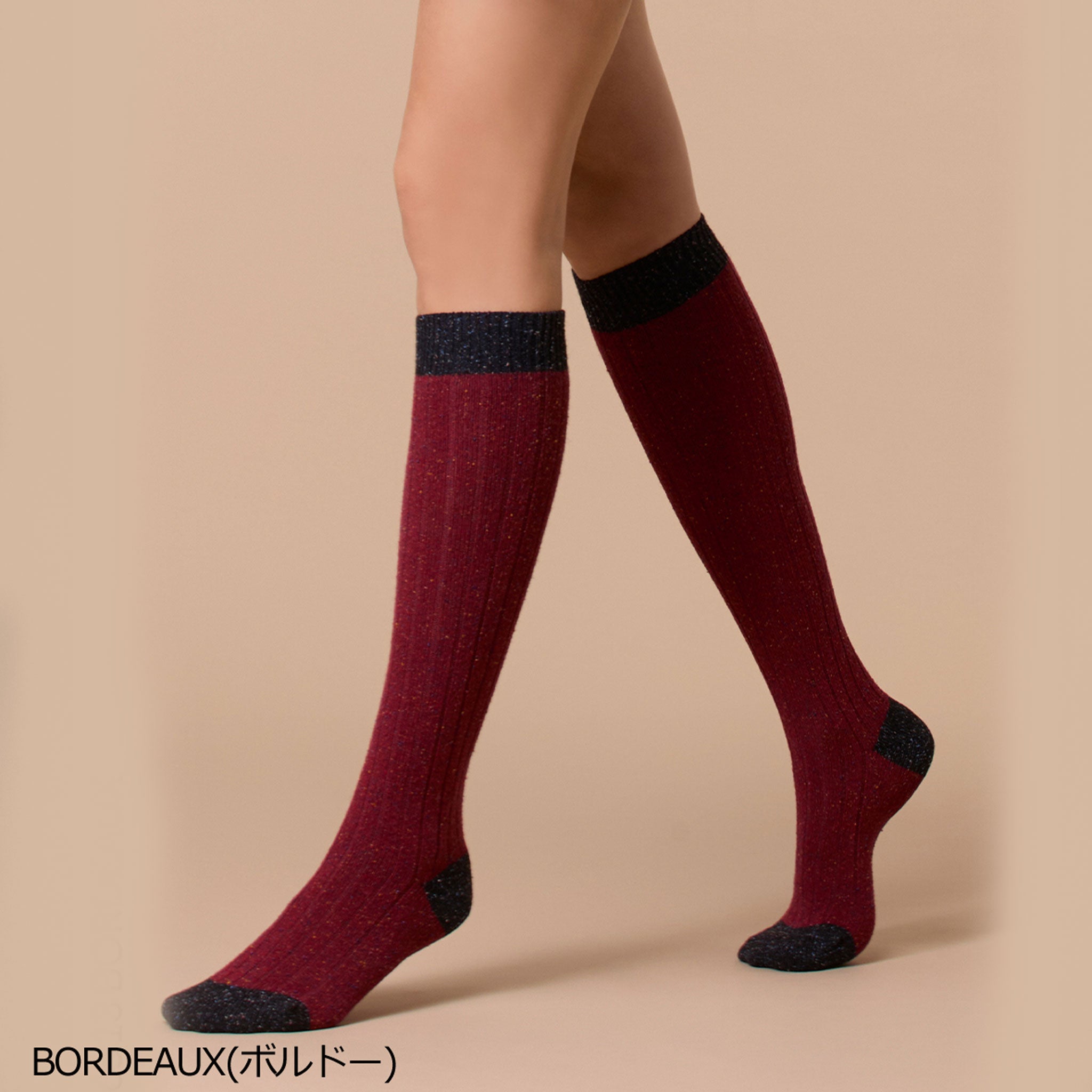 【クレリア】ウール・シルク混ハイソックス