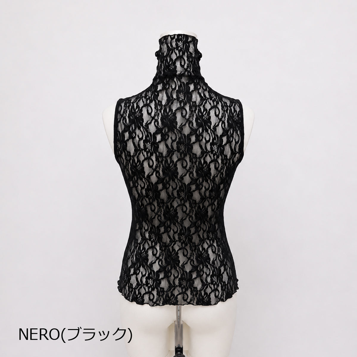 【エステル】フローラルレースハイネックノースリーブ