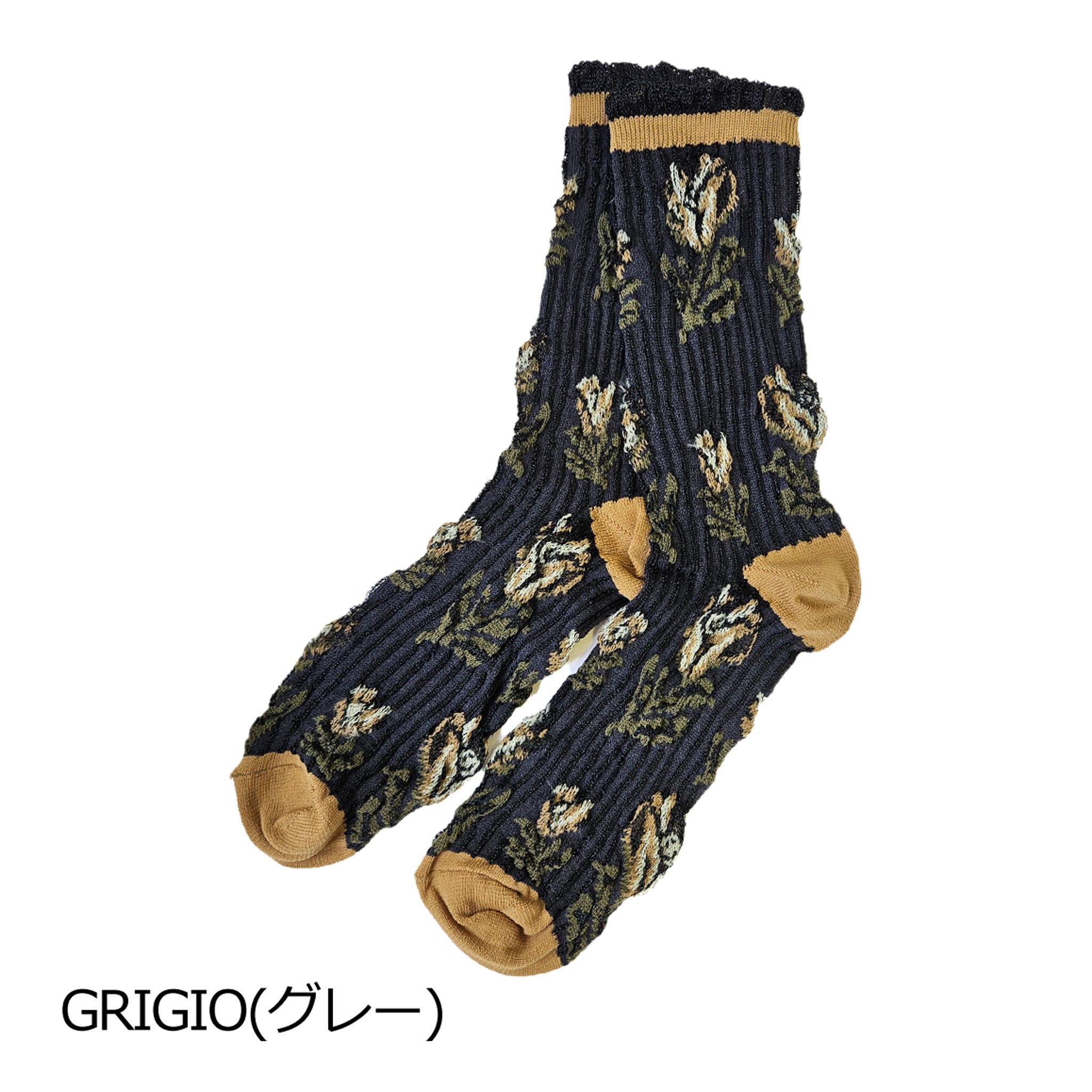 【ニューアヴァ】レトロフラワーモチーフソックス