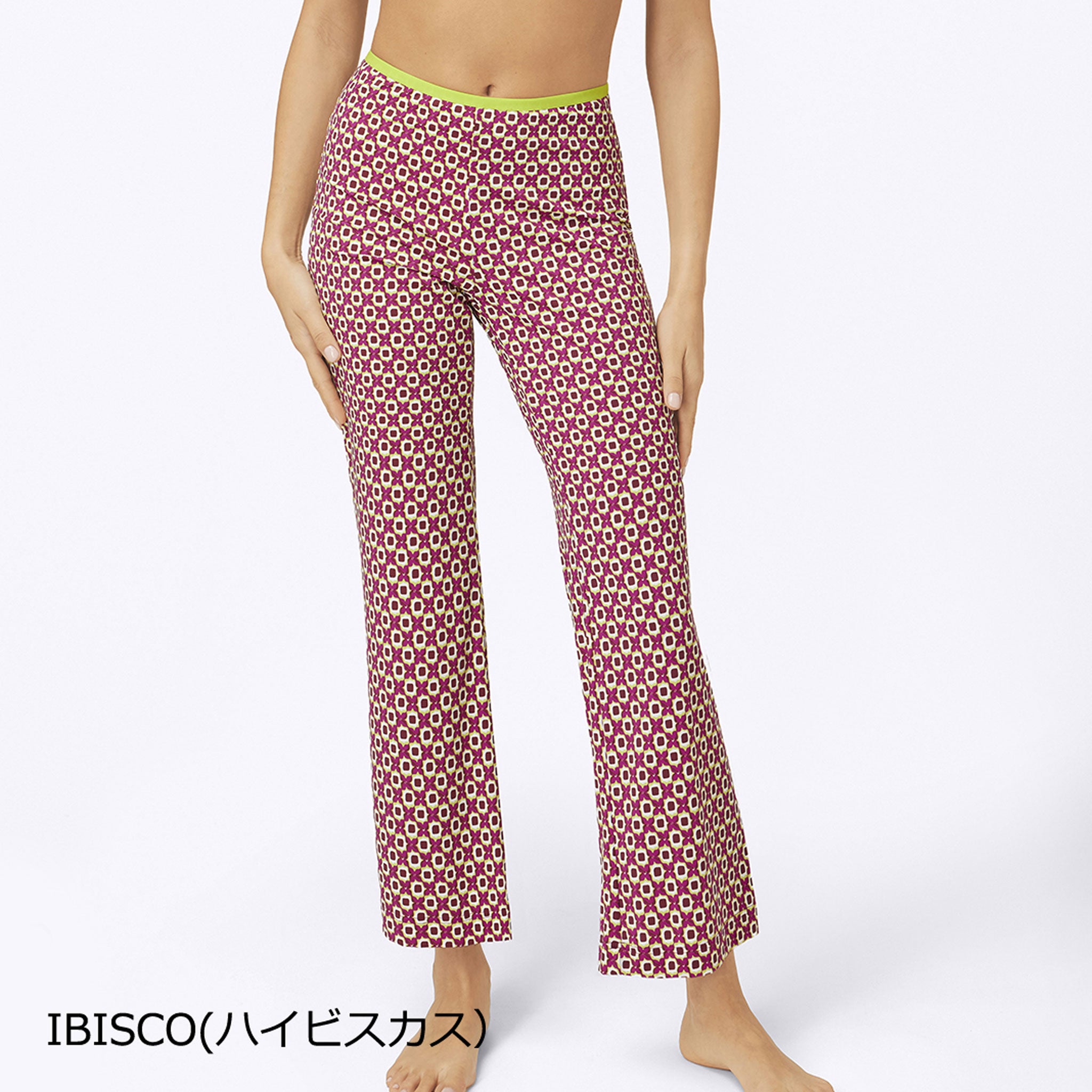 フロレアーレ】フラワー×ジオメトリック柄クロップドパンツ/PANTALONE