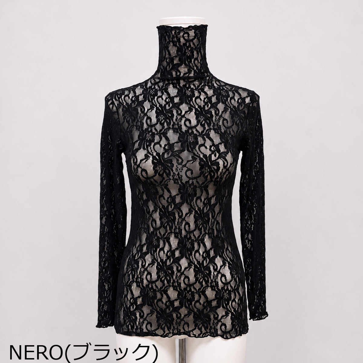【エステル】フローラルレースタートルネックプルオーバー