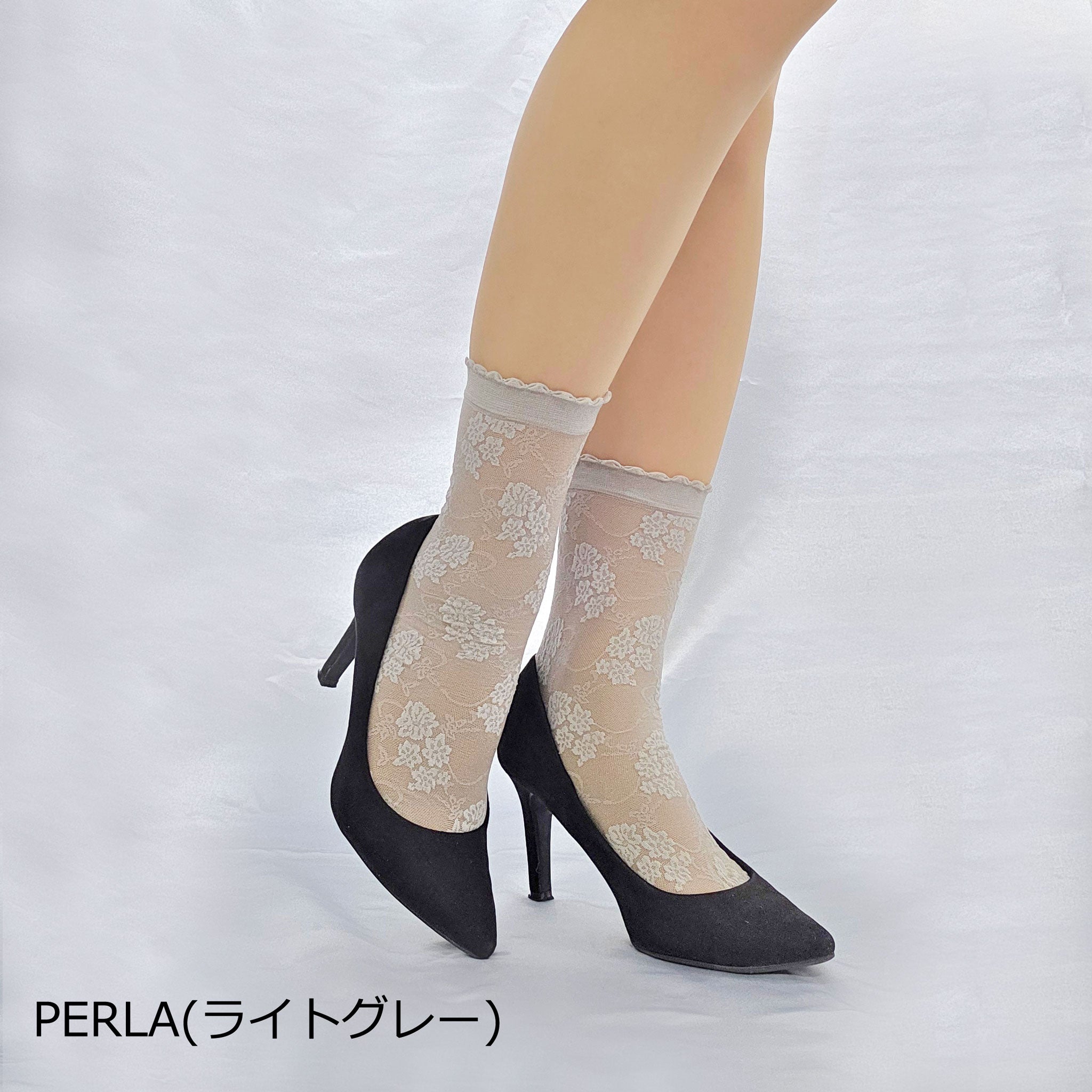 【ジュリエンヌ】フラワーモチーフソックス