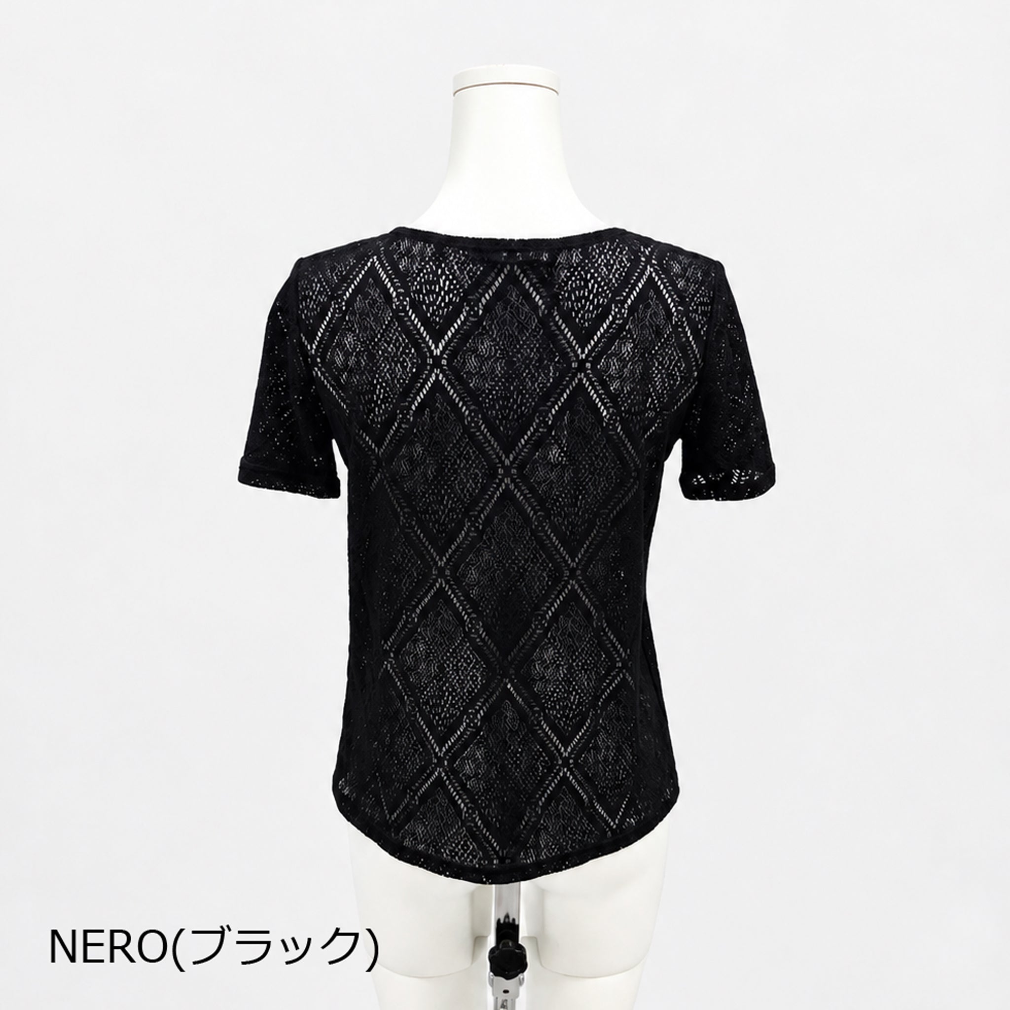 【ルーナ】ダイヤパターンレースTシャツ
